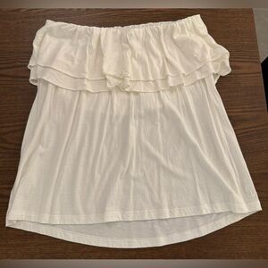 Lilly Pulitzer Strapless Ruffle White Tube Top, Size L